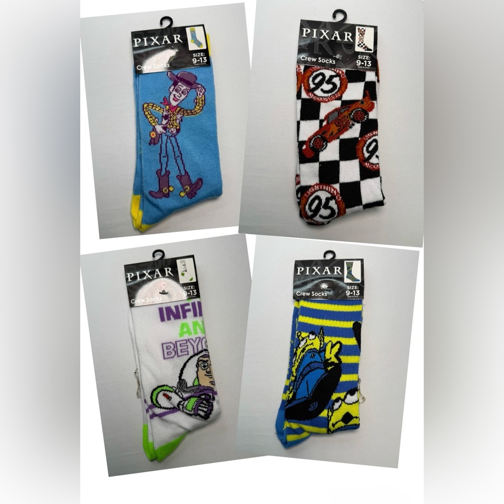 NWT-Disney x Pixar 1-Pair Size 9-13 Crew Socks